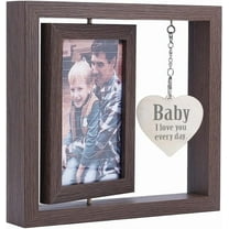 1Pcs Wood Engagement Picture Frame 4x6 Rotating Picture Frame with Heart Pendant Anniversary Wedding Engagement Gifts Home Decor for Best Friends Couples Him Her Bride to Be 8x11 Inch gray