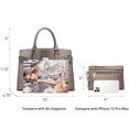thumbnail image 4 of Top Handle Tote Handbags Work Shoulder Bags with Matching Wristlet Wallet for Women, 4 of 5