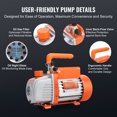 BENTISM HVAC Vacuum Pump 120 V 1/4 HP 4.5 CFM Single Stage Rotary Vane and Gauge Set Manifold Gauge Kit with Hose for R134a, R410a,and other refrigerants.