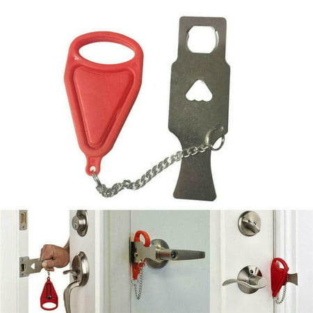 Portable Door Lock for Travelers Inside for Bedroom Door Lockdown Lock for Security Device Home Apartment Living Hotel Motel Outward from (Best Way To Secure A Door From The Inside)