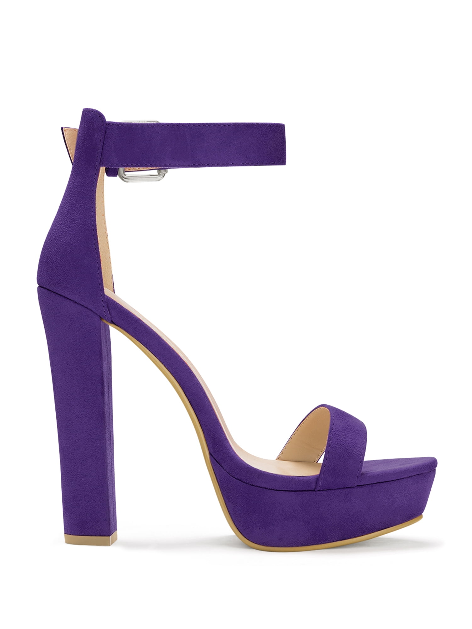 DARING DIVA Women's Platform High Chunky Heel Sandals Purple US 10.5/UK 8.5/EU 41