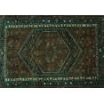 thumbnail image 1 of Ahgly Company Machine Washable Indoor Rectangle Persian Turquoise Blue Traditional Area Rugs, 8' x 12', 1 of 1