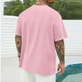 thumbnail image 3 of Ecqkame Men's T-Shirts Men Print Round Neck Casual Fashion Short Sleeve Round-Neck T-Shirts Blouses T-Shirts for Men Pink B XXXL, 3 of 5