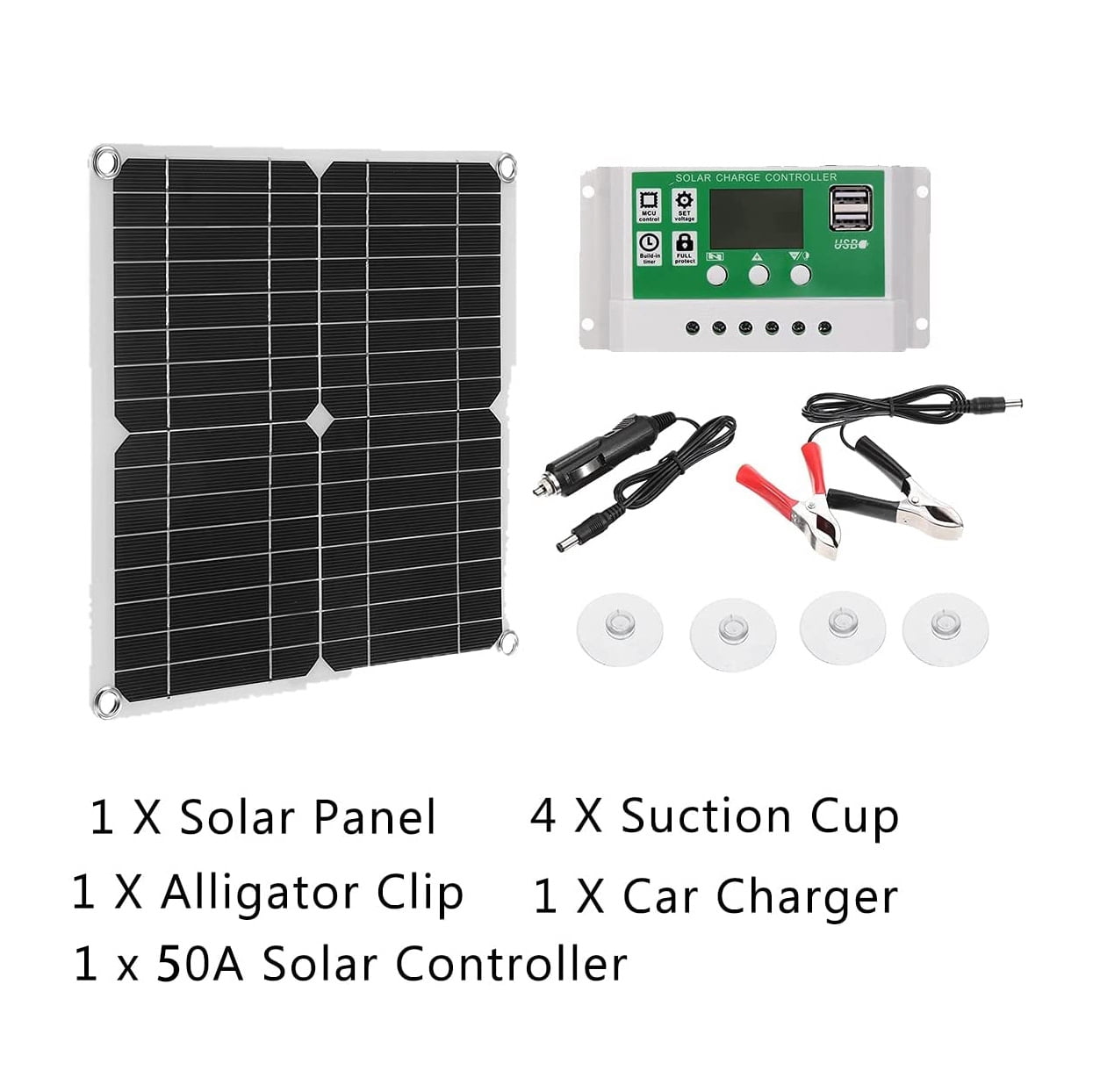 200W Solar Panel Kit 50A 12V Battery Charger with Controller Caravan Boat