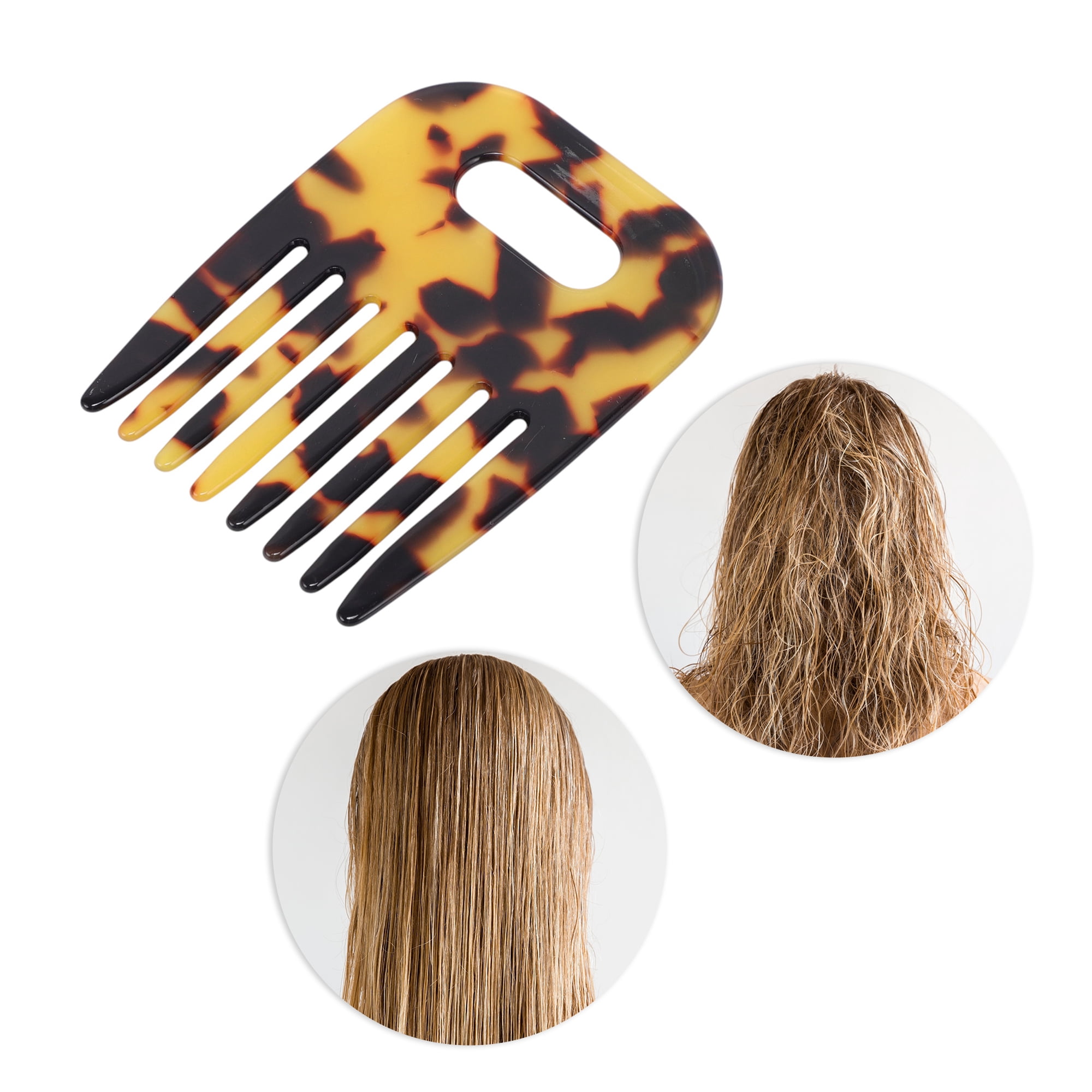 Unique Bargains 1 Piece Women Durable Vintage Acetate Comb for Curly Hair Dark Brown