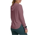 thumbnail image 2 of SYMOID Womens UPF 50+ Sun Protection Hoodie Lightweight Athletic Long Sleeve Thumbholes Quick Dry SPF Shirt Purple,Size S, 2 of 6