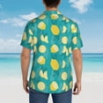 thumbnail image 6 of Goofa Lemon Blue Hawaiian Shirt for Men, Unisex Summer Beach Casual Short Sleeve Button Down Shirts,Aloha Tropical Floral print shirt-X-Large, 6 of 9