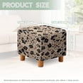 thumbnail image 3 of SCRAWLGOD Vintage Leopard Print Brown Square Ottoman Cover Jacquard Fabric Ottoman Slipcover Stretchable Footrest Stool Covers for Square and Rectangle Ottomans, 3 of 7