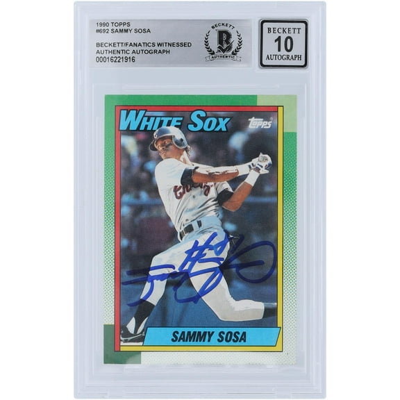 Sammy Sosa Chicago White Sox Autographed 1990 Topps Series 2 #692 Beckett Fanatics Witnessed Authenticated 10 Rookie Card - Fanatics Authentic Certified