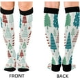 thumbnail image 2 of FREEAMG Christmas Tree Compression Socks for Men & Women Knee High Stockings for Running, Sport, Hiking & Travel, 2 of 7