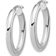 thumbnail image 2 of 14K White Gold Polished Tube Oval Hoop Earrings (Width 21.3) (Length 29.5) - Jbsp, 2 of 5