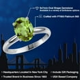 thumbnail image 2 of Gem Stone King PLAT-900 Platinum Green Peridot Engagement Ring for Women | 2.10 Cttw | Oval 9X7MM | Gemstone August Birthstone | Size 6, 2 of 6