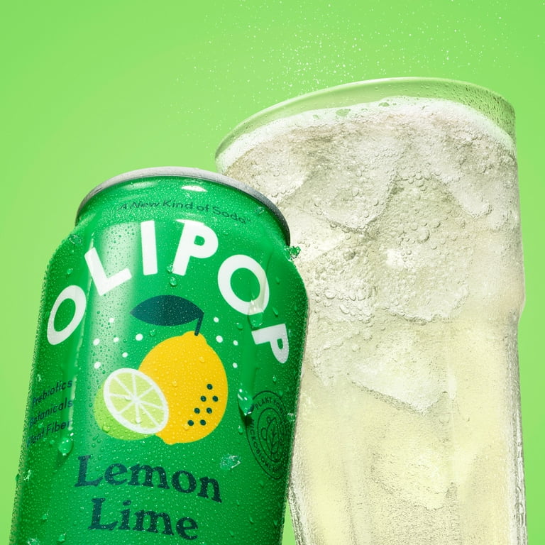OLIPOP Prebiotic Soda, Lemon Lime, 12 fl oz, Pantry Packs