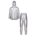 thumbnail image 2 of Jizyo Combinaison de Sauna Adulte Robuste Exercice Gym Perte de Poids Combinaison Intégrale en PVC pour Hommes Femmes Argent P, 2 of 7