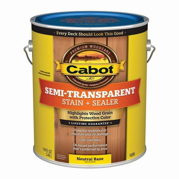 Cabot Semi-Transparent Low VOC Stain and Sealer - Water-Resistant - 1 gal
