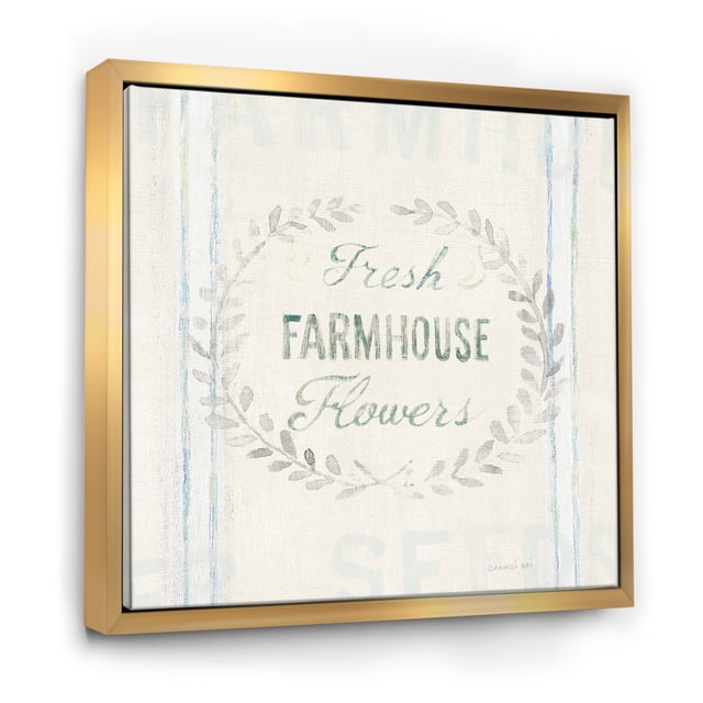 Farmhouse Florals VIII - Toile Encadrée Style Ferme