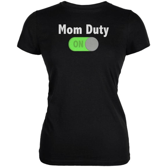 Mother's Day Mom Duty On Juniors Soft T Shirt Black X-LG