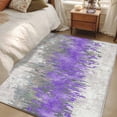 thumbnail image 4 of Area Rugs for Living Room Bedroom, Purple Grey Abstract 4'x6' Rug Washable Carpet Runner Indoor Outdoor, Gradient Geometric Graffiti Modern Art Non Slip Accent Floor Mats Rug for Kitchen, Office, 4 of 8