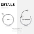 thumbnail image 4 of Hoop Nose Ring Septum Body Piercing Jewelry （2Pcs 16G Diameter 12mm Silver ), 4 of 6