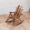 thumbnail image 2 of Carbonized Wood Outdoor Rocking Chair - Oversized Adirondack Patio Rocker with High Back & Slatted Seat - Perfect for Porch, Deck & Garden Relaxation, 2 of 7