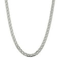 thumbnail image 6 of Diamond2Deal 925 Sterling Silver 6.25mm 6 Side Diamond-Cut Flat Double Curb Chain Necklace for Men 20", 6 of 6