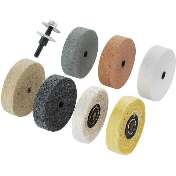 Buffing Polishing Wheel Kit 3 Inch,for Bench Buffer/Bench Grinder,Buffing Hole 3/8 Inch,Drill Arbor Adapter