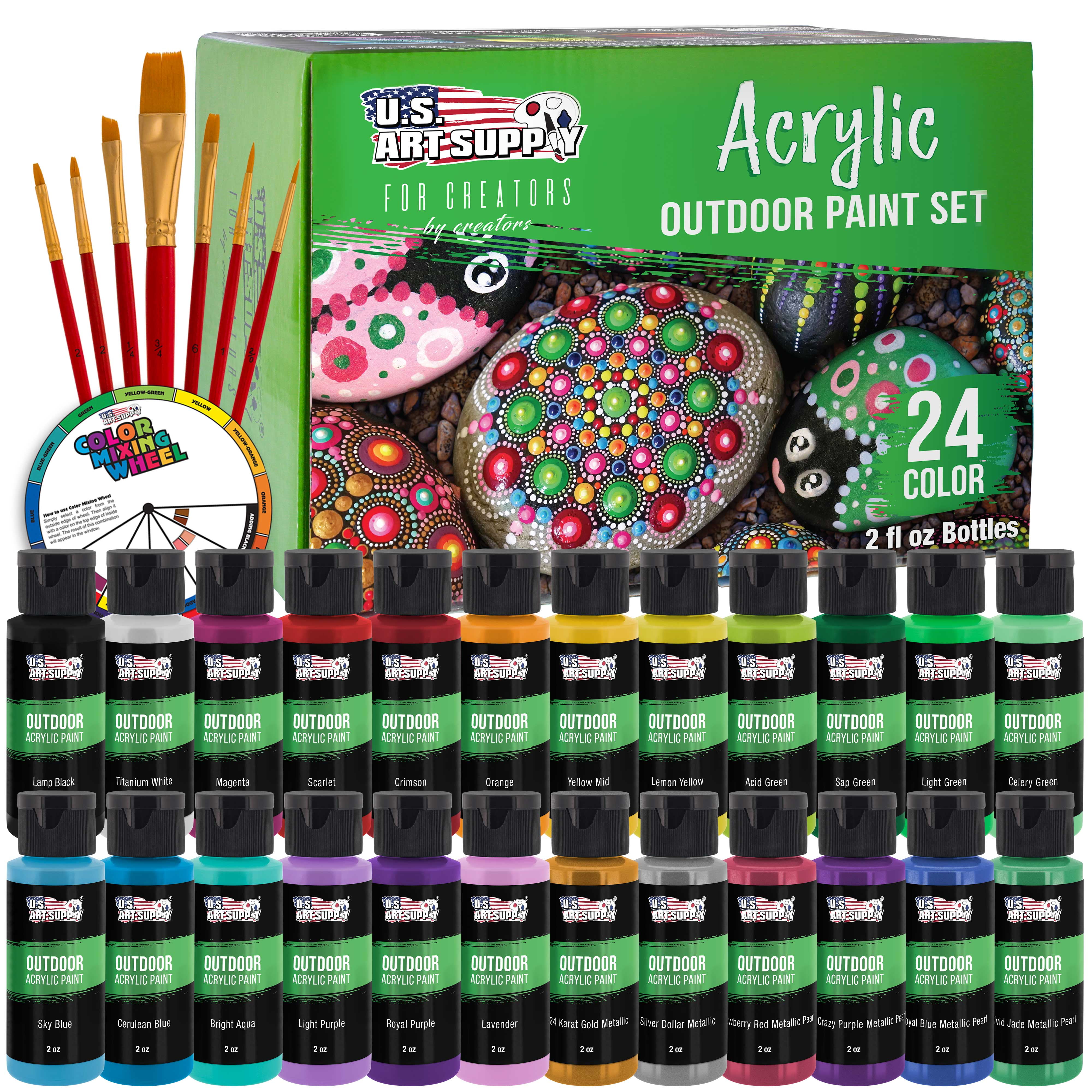 U.S. Art Supply Professional 24 Color Set of Outdoor Acrylic Paint in 2