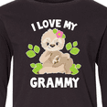 thumbnail image 4 of Inktastic Cute Sloth I Love My Grammy with Green Leaves Long Sleeve Youth T-Shirt, 4 of 5