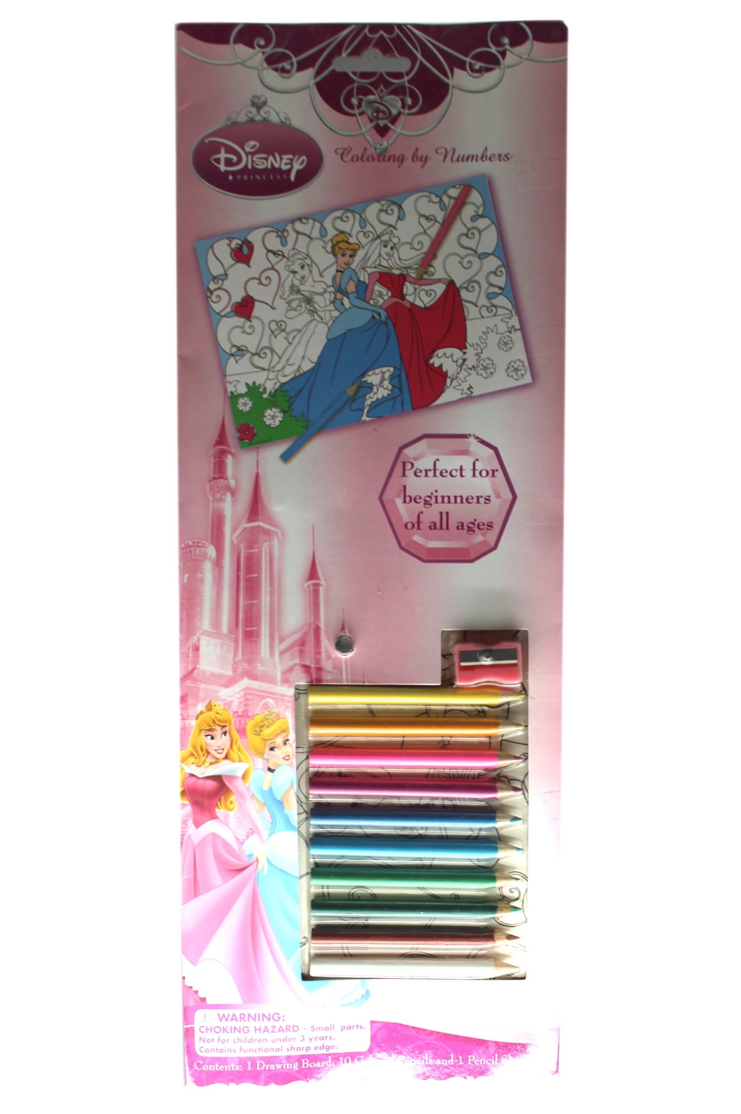 Disney Princess Coloring by the Numbers Coloring Outline w/Colored ...