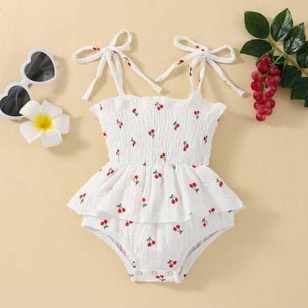 

NIUREDLTD Baby Girls Print Spring Summer Fruit Sleeveless Romper Bosyduit Clothes