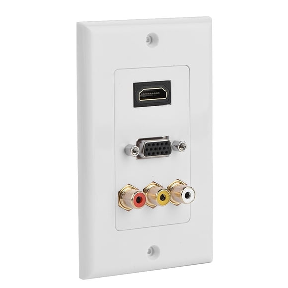 Outlet Socket,3 in 1 HDMI Wall Socket Panel Multimedia Wall Socket Proven Performance