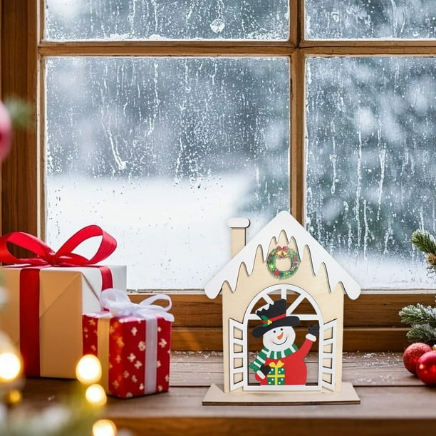 Adornos navideños, regalos navideños, decoraciones navideñas de madera para casas, mesas de escritorio, fiestas, decoración festiva, adornos de madera.