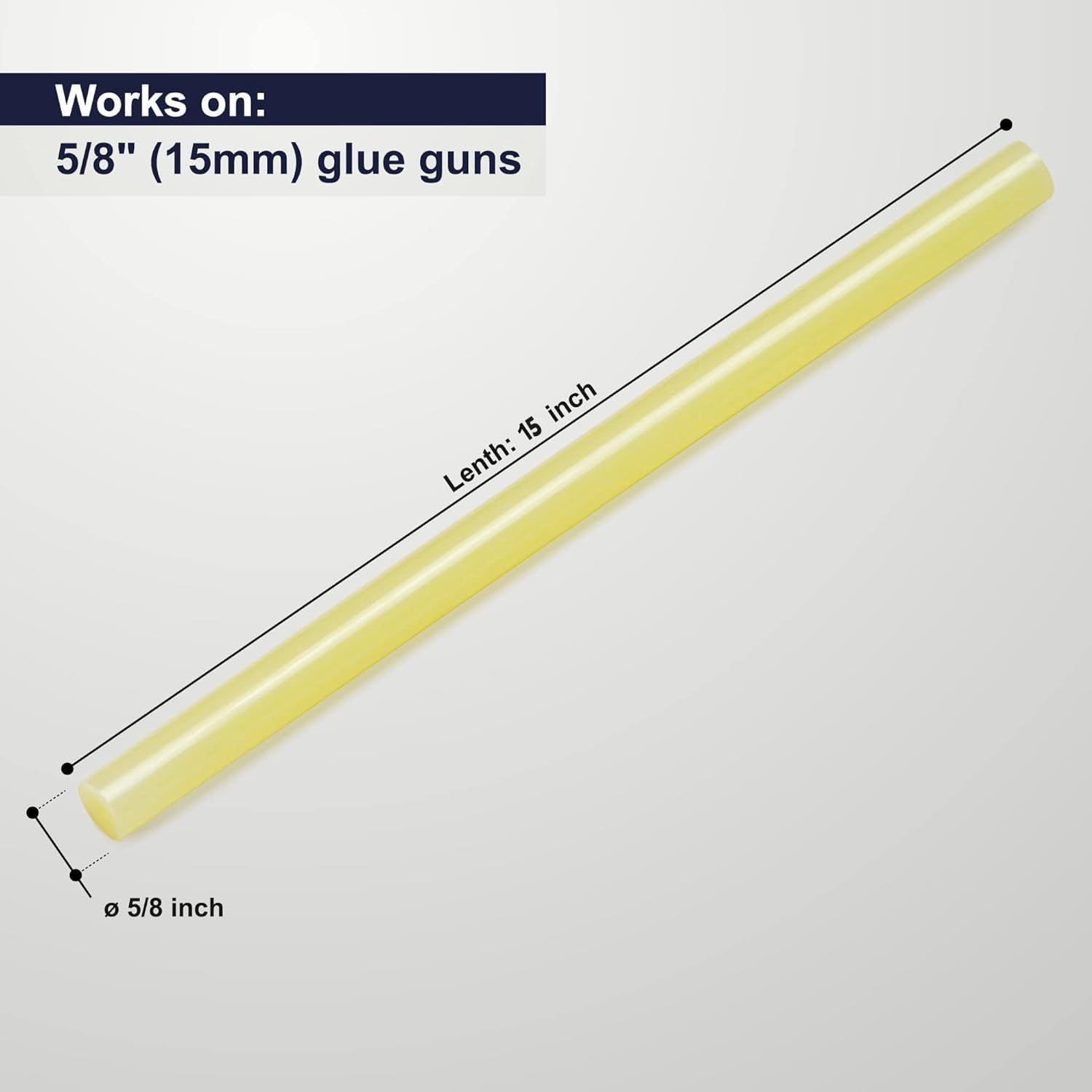 ASA 5/8" x 15" Hot Glue Sticks | High-Strength Bond for Packaging & Wood | 25 lb Pack, 185 Sticks