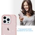 thumbnail image 6 of Compatible with iPhone 13 Pro Max Case, Clear Glitter Sparkle Soft TPU Shockproof Protective Cute Slim Thin Bling Sparkly Phone Cases Cover for Women Girls, Pink, 6 of 6