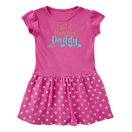 

Inktastic I Got It From My Daddy Arrow Hearts - Blue Brown Gift Baby Girl Dress