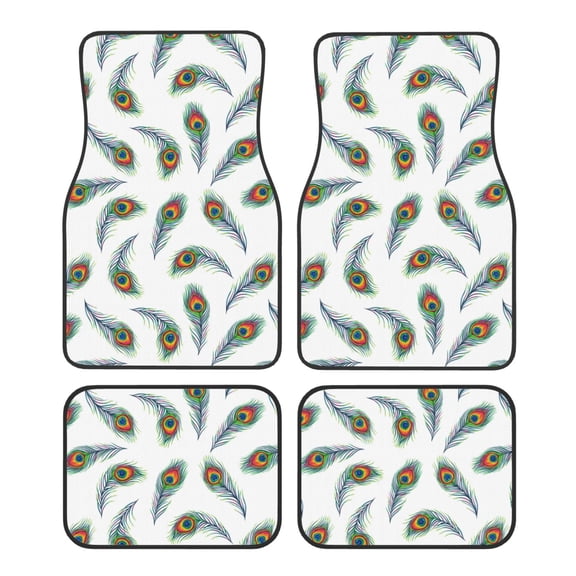 Daiia Colorful Grass Printed Car Floor Mats Set of 4, Durable Non Slip Auto Floor Carpet, Car Interior Carpets Proof Foot Pads Anti-Slip Cushion Automoetive Accessories
