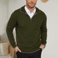 thumbnail image 2 of Pullover Sweaters for Men Quarter-Zip Long Sleeve Solid Casual Knit, 2 of 8