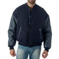 thumbnail image 6 of Reed Men's Premium Varsity Leather/wool Jacket Made in USA (5XT, Black), 6 of 11