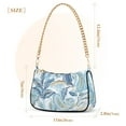 thumbnail image 3 of Womens Chain Shoulder Bag Retro Blue Leaf Classic Tote Handbags Fashion Clutch Hobo Purse with Zipper for Travel Casual, 3 of 7
