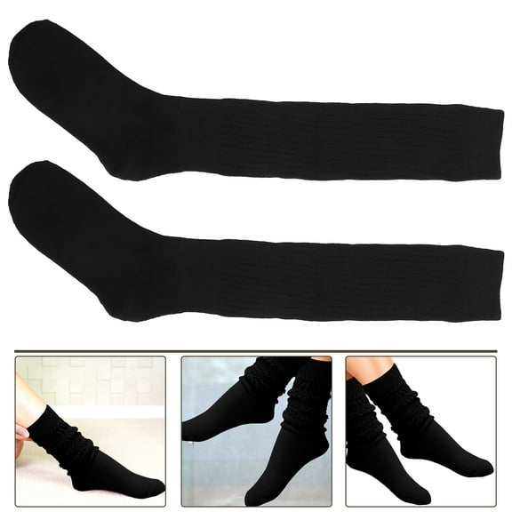 1 Pair Women's Scrunchie Socks Warm Polyester Winter Socks Simple Design Cozy and Comfortable