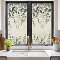thumbnail image 2 of Green Eucalyptus Window Privacy Film, Farmhouse Weeping Leaves on Linen Static Cling UV Sun Blocking Heat Control Window Tint Day and Night, Non-Adhesive One Way Windows Privacy Cover 17.7''x39.3'', 2 of 7