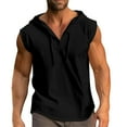 thumbnail image 1 of Chemise de Printemps pour Homme Couleur Unie Rétro Sans Manches Col en V, 1 of 5