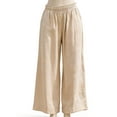 thumbnail image 3 of Tauxra Casual Linen Pants for Women, High Waist Wide Leg, Elastic Waist, Solid Color, for Spring Summer Daily, 3 of 9