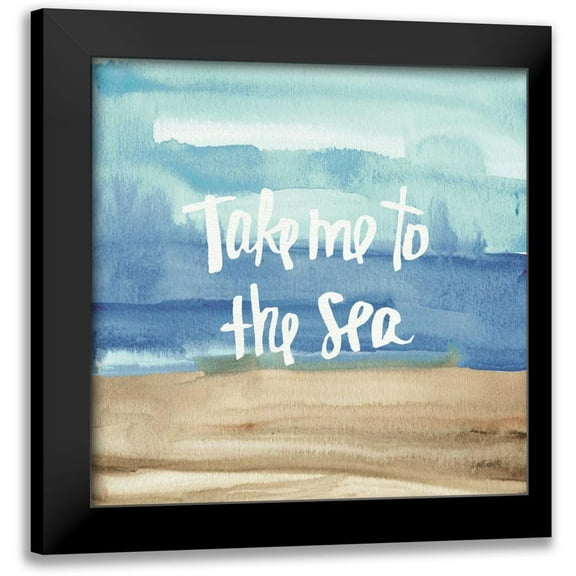Tavoletti, Anne 12x12 Black Modern Framed Museum Art Print Titled - Coastal Breeze Quotes II