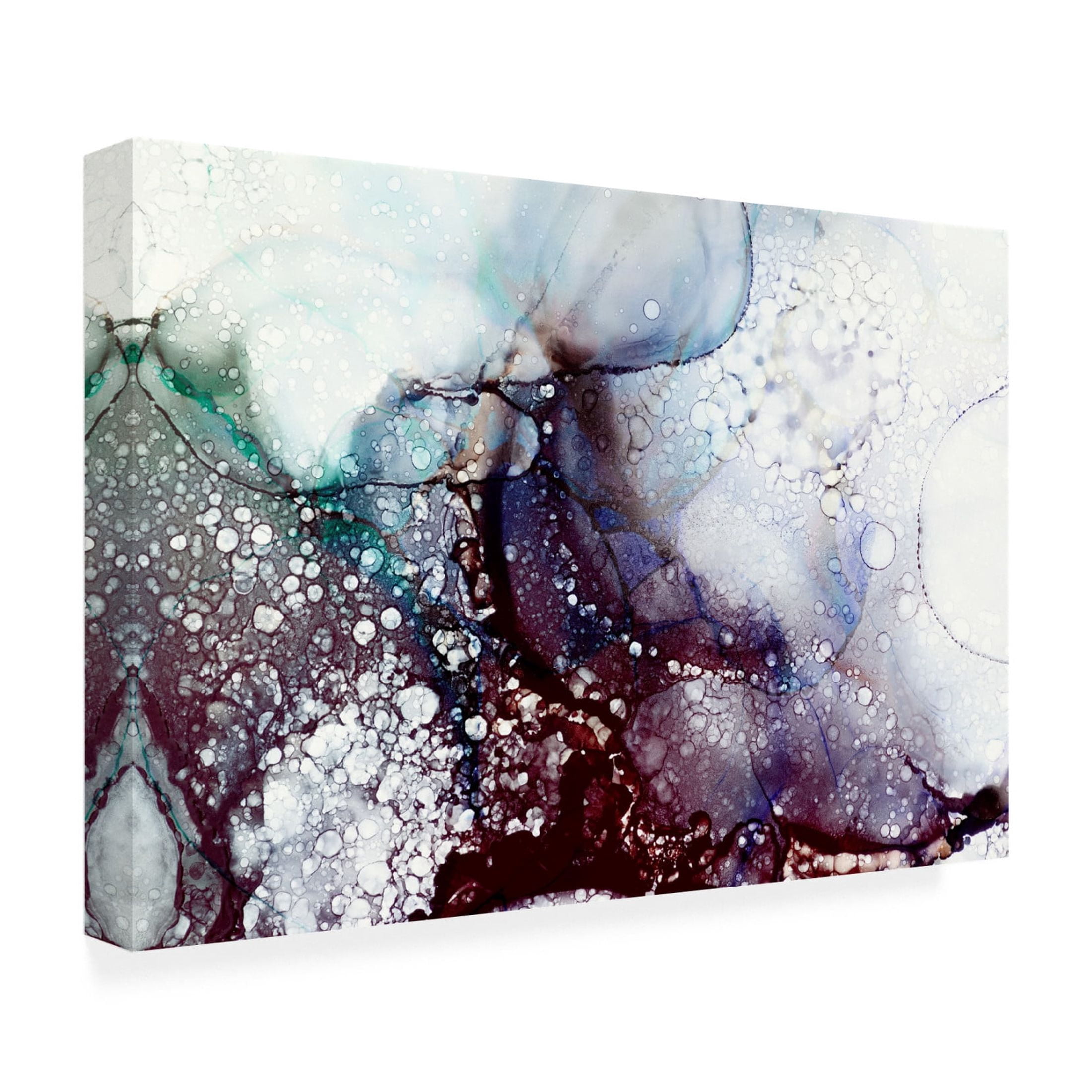 Canvas Wall Art - Tom Quartermaine 'Textured Cool Alcohol Ink' Wall Art for Living Room, Bedroom, or Office Décor by Trademark Fine Art - 32 x 22 Inches