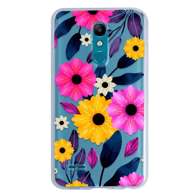 Funda InstaCase para LG K11 K10 2018 Antigolpes Flores Amarillo y Rosa
