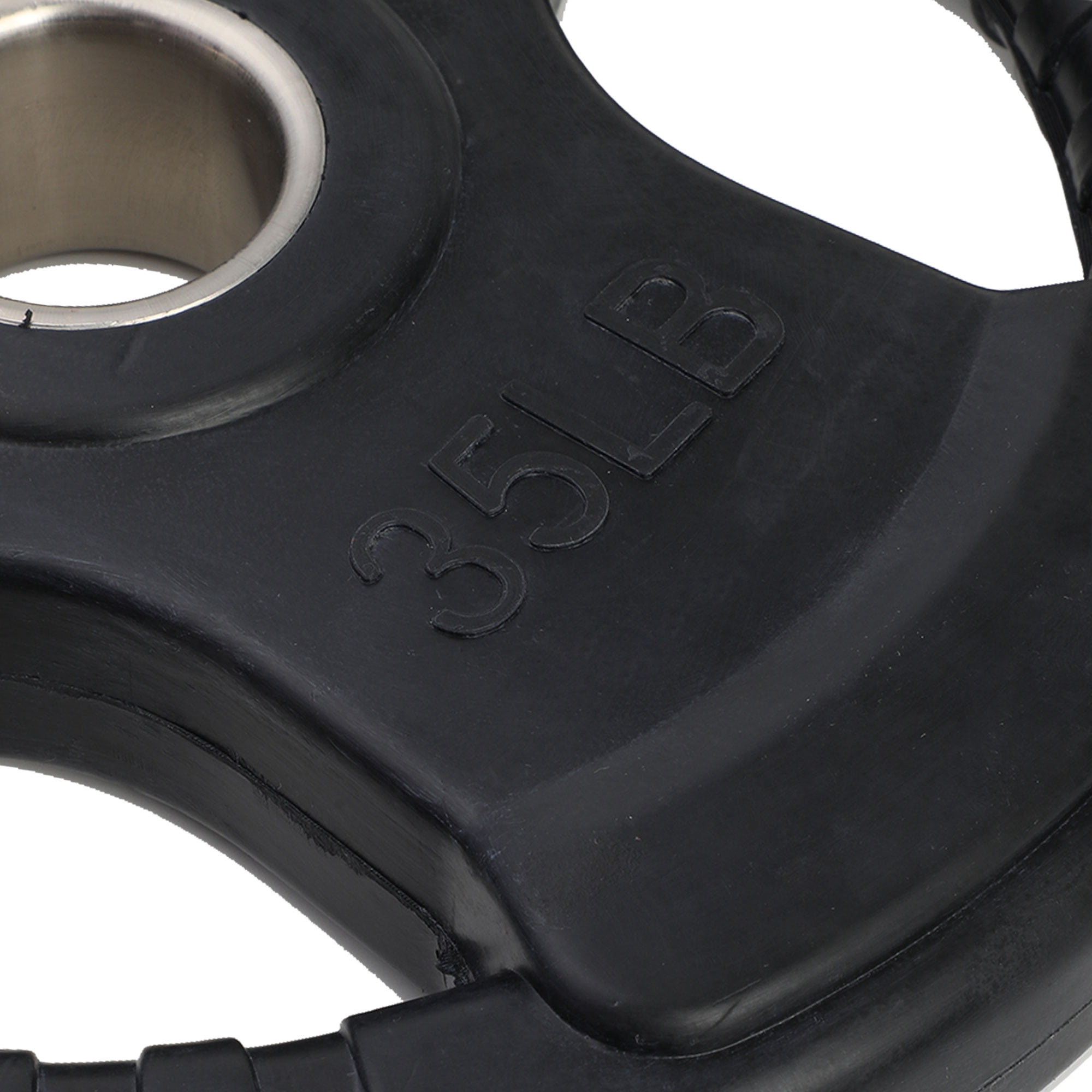 HolaHatha 35-Pound Olympic Rubber Coated Weight Plates with Handle, Black