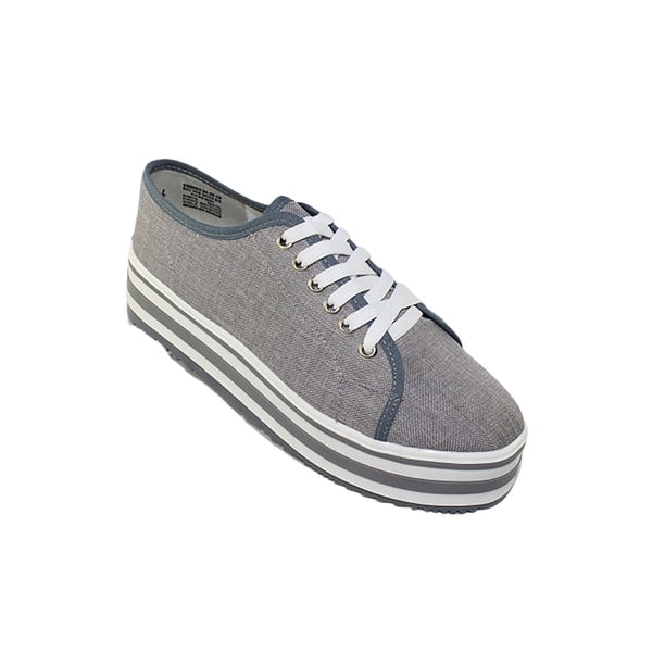 TENIS PLATAFORMA ZAPATOS CASUALES ALPARGATAS DAMA LEON TEXTIL GRIS DELFIN 2624 LEON 2624p