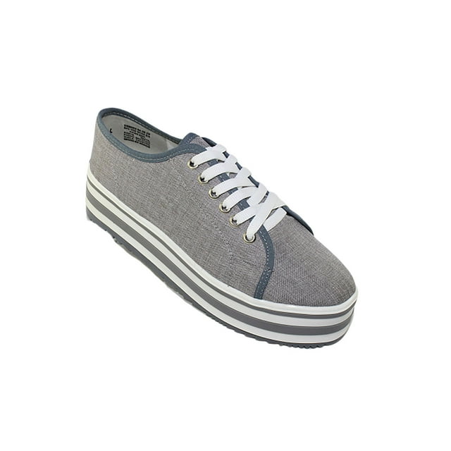 TENIS PLATAFORMA ZAPATOS CASUALES ALPARGATAS DAMA LEON TEXTIL GRIS DELFIN 2624 LEON 2624p