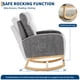 thumbnail image 5 of Yeshouse Sillón reclinable mecedor beige con respaldo alto, reposapiés, patas de madera y bolsillo lateral. Ideal para sala de estar, dormitorio y guardería, 5 of 8